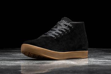 Men's Nobull Dark Gum Suede Mid Trainers Black | SG S2311G